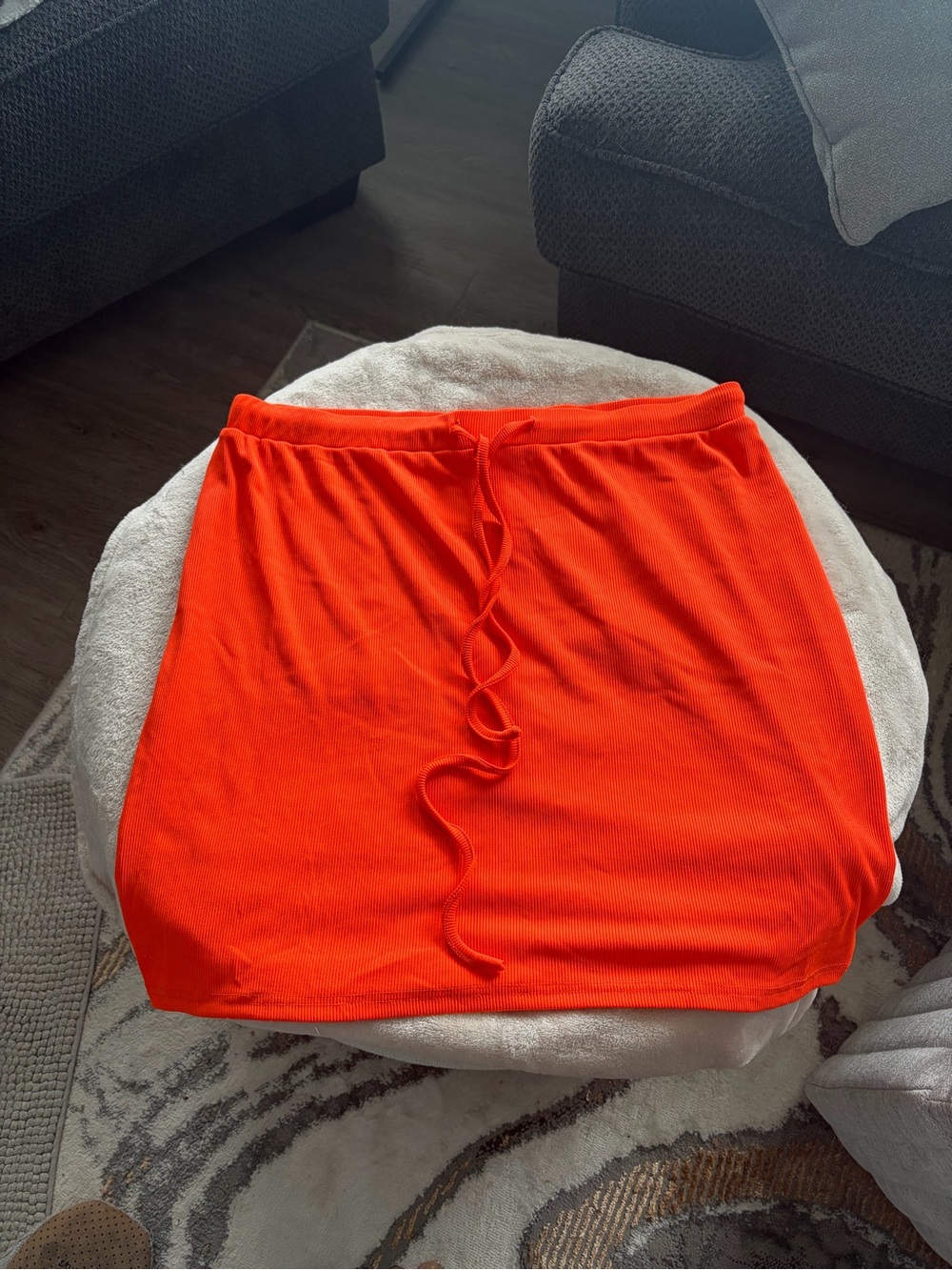 SHEIN Curve Neon Orange Ribbed Tank